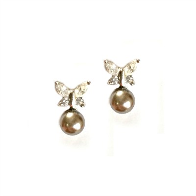 Pia Bridesmaid Earrings: Dainty Pearl Studs (Mocha)